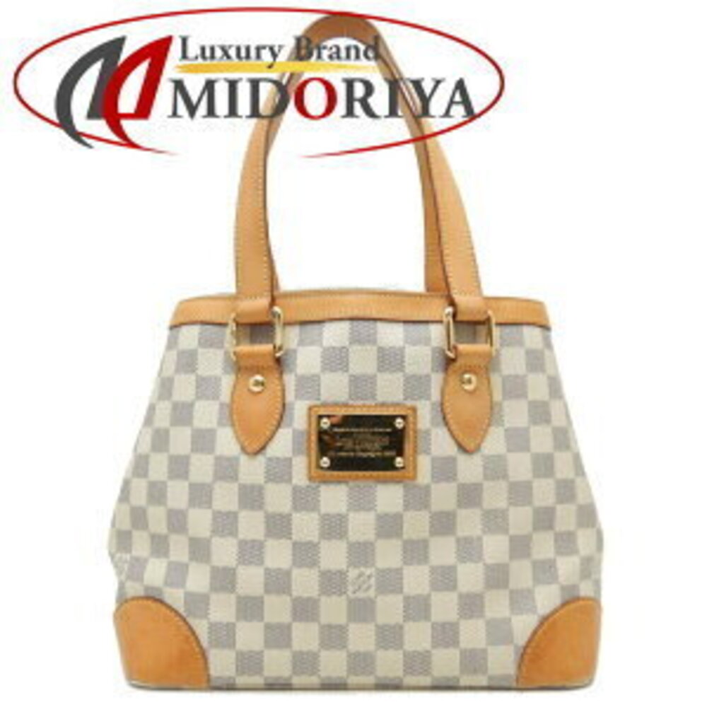 LOUIS VUITTON Damier Azur White Hampstead Tote Bag